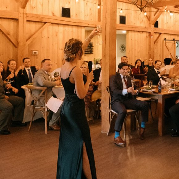 Revelry Skye black satin bridesmaid's dress NWT - Picture 5 of 9